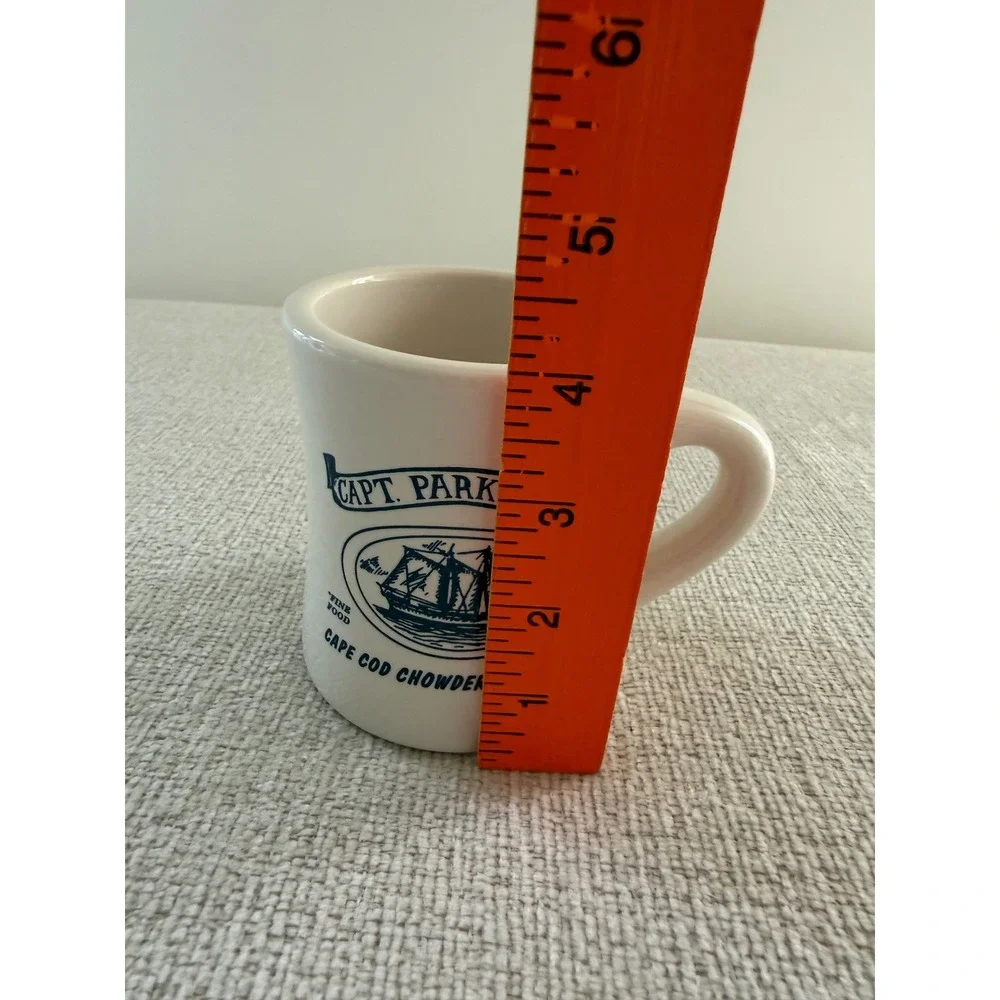 Capt Parker's Pub Restaurant Diner Coffee Mug Cape Cod Clipper Ship Blue Chowder